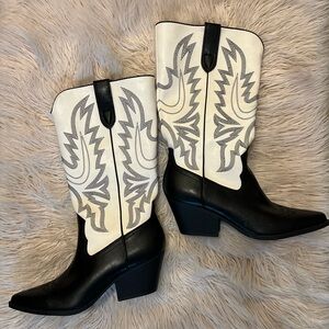 Black and White Western Boots